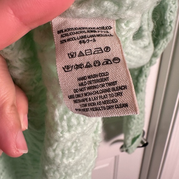 Free People Crashing Waves Pullover Sweater Seafoam Green size S - Picture 8 of 9